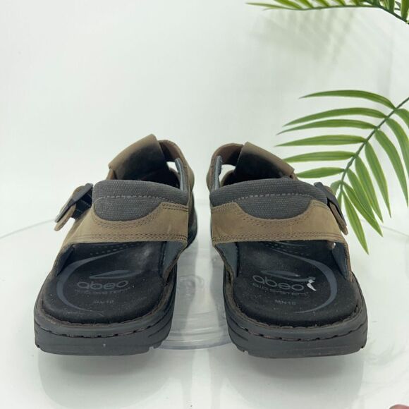 Abeo BIO System Brandon Men Size 10 Neutral Shoe Olive Leather Fisherman Sandals - Picture 8 of 14